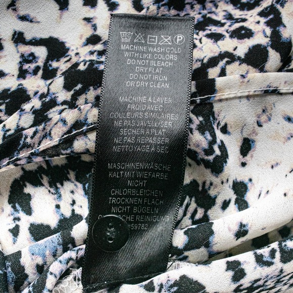 Adrianna Papell Womens XL Animal Print Blouse Top Long Sleeve - Picture 5 of 8